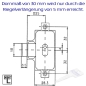 Preview: MLM Drehstangenschloss links 740 für 6 mm MLM Schlüssel, Dornmaß 30 mm