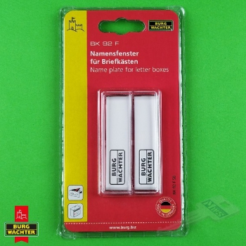 BURGWÄCHTER Namensfenster für BK 92 (Doppelpack)