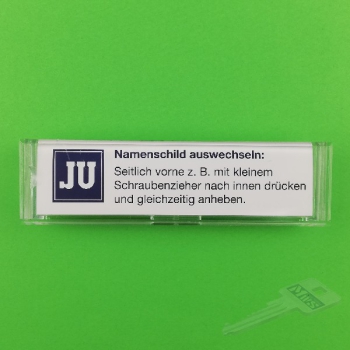 Namensschild für JU Briefkästen