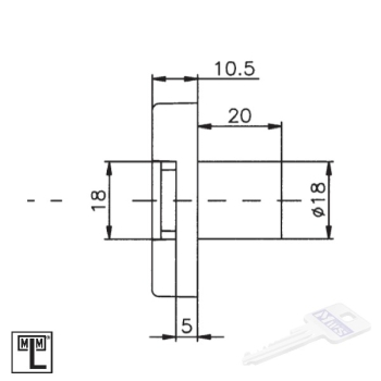 MLM Aufschraubschloss 539/18 mit PRESTIGE-Zylinder verschiedenschließend, Dornmaß variabel