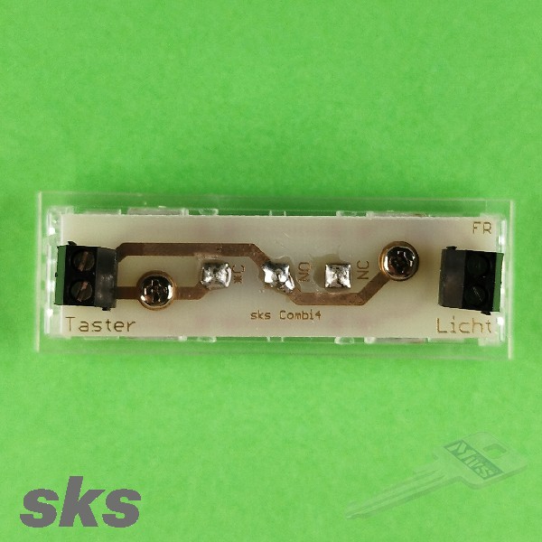 SKS - Kombitaster mit Mirkroschalter und LED - glasklar