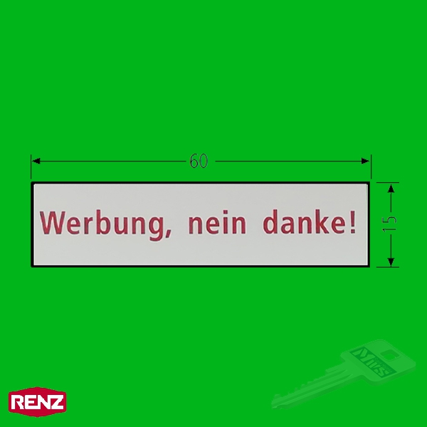 RENZ 97-9-87002 Einlage drehbar "Werbung" 60 x 15 mm