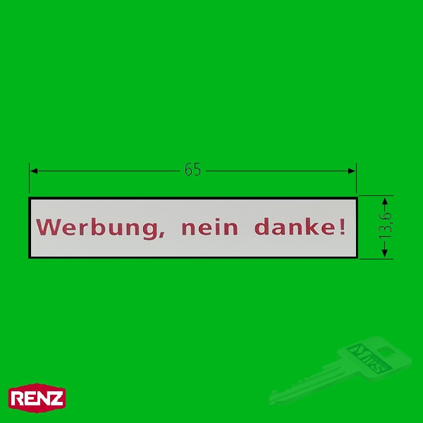 RENZ 97-9-87252 Einlage drehbar "Werbung" 65 x 13,6 mm