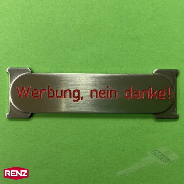 RENZ 97-9-90795 Edelstahl-Namensschild RSA mit Gravur