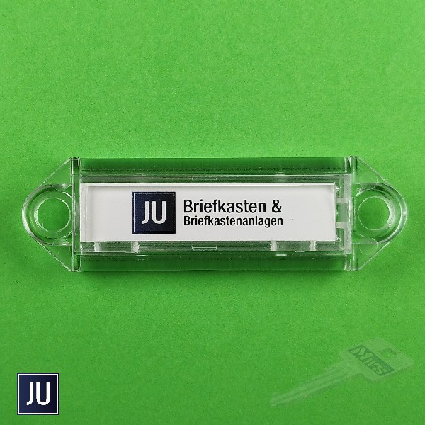 Namensschild für JU Briefkästen diebstahlgesichert