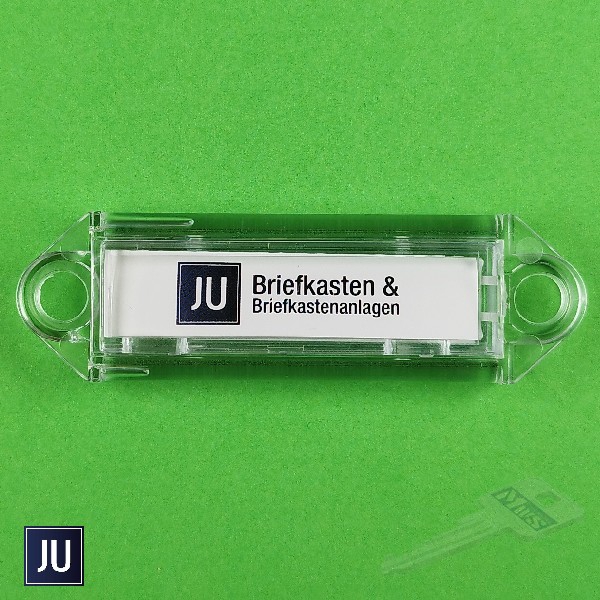 Namensschild für JU Briefkästen diebstahlgesichert
