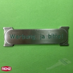 RENZ 97-9-90795 Edelstahl-Namensschild RSA mit Gravur