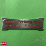 RENZ 97-9-90795 Edelstahl-Namensschild RSA mit Gravur